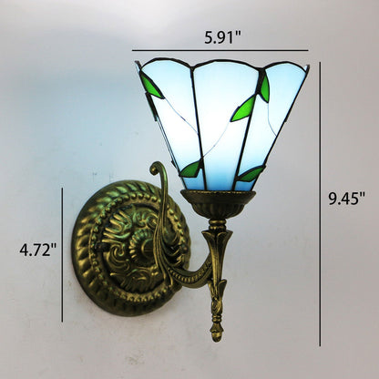 Tiffany Square Stained Glass 1-Light Wall Sconce Lamp