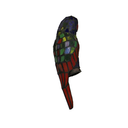 Tiffany Parrot Stained Glass 2-Light Wall Sconce Lamp