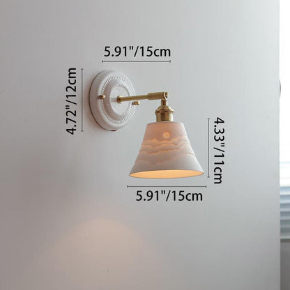 Traditional Vintage Ceramic Brass 1-Light Wall Sconce
