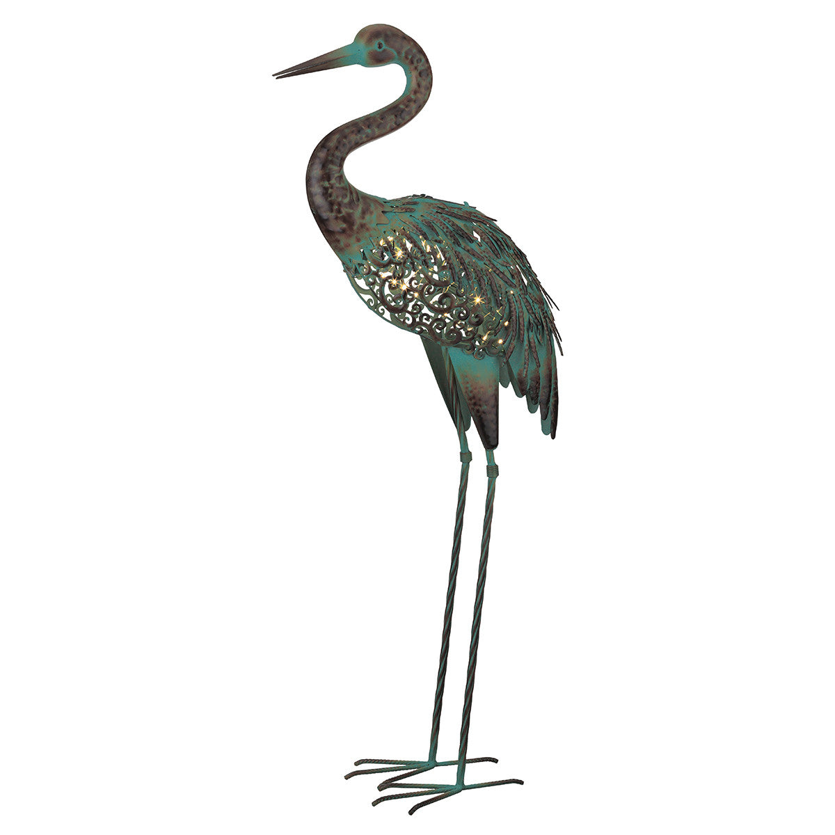 Solar Crane Garden Statue with LED Lights