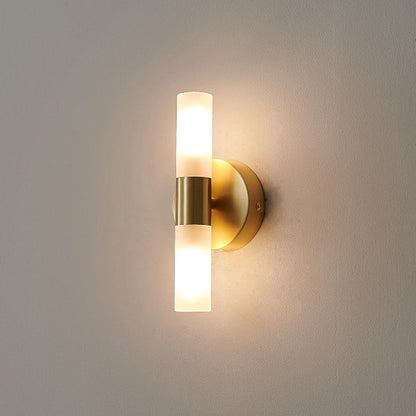Column Acrylic Brass 1/2/4 Light LED Wall Sconce Lamp