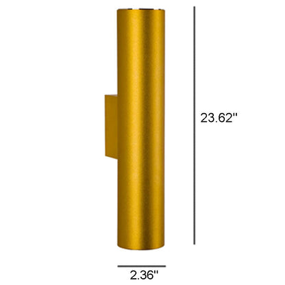 Simple Aluminum Cylindrical 2-Light LED Wall Sconce