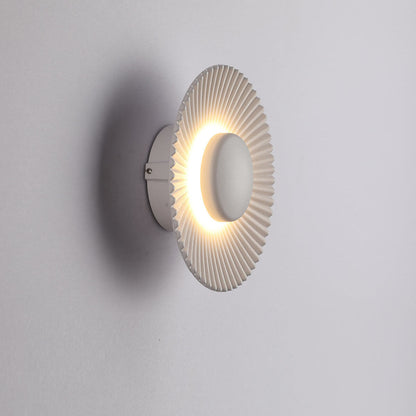 Round Shell Textures Aluminum 1-Light LED Wall Sconce Lamp