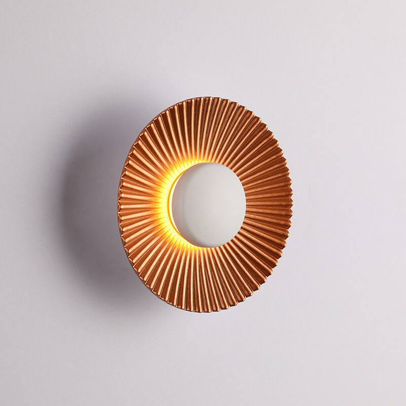 Round Shell Textures Aluminum 1-Light LED Wall Sconce Lamp