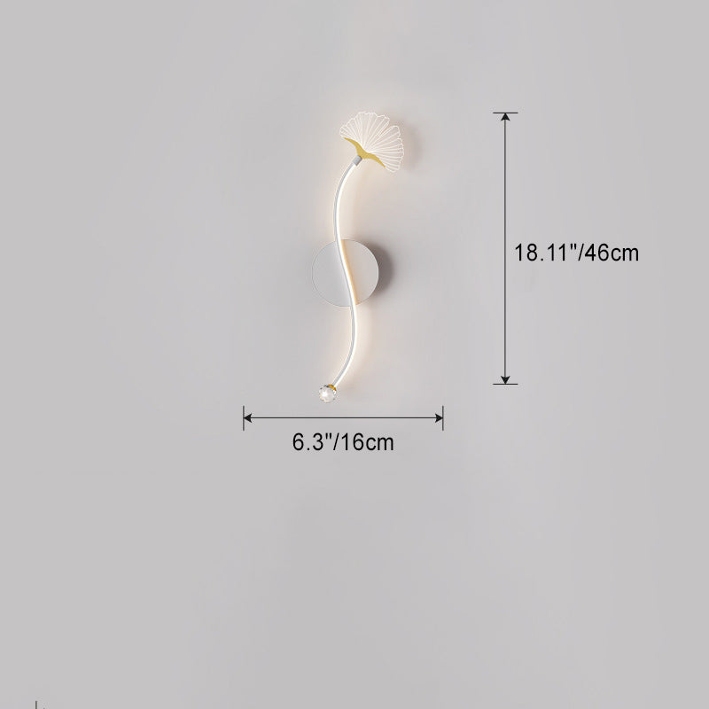 Ginkgo Leaf Iron Aluminium Acrylic LED Wall Sconce Lamp