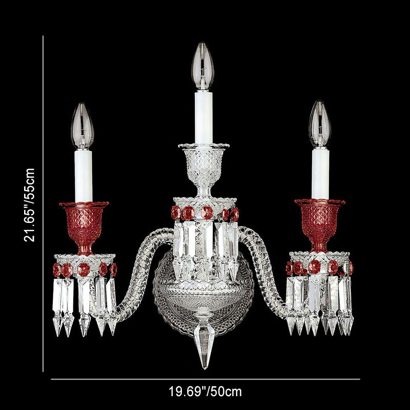 Cylinder Arrow Crystal Glass 2/3 Light Wall Sconce Lamp