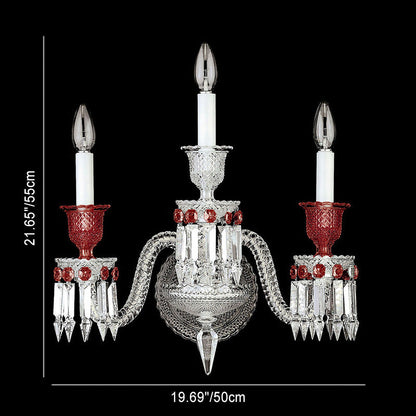 Cylinder Arrow Crystal Glass 2/3 Light Wall Sconce Lamp