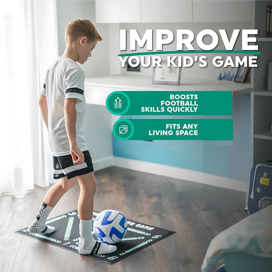 Soccer Dribbling Training Mat with Grip Socks