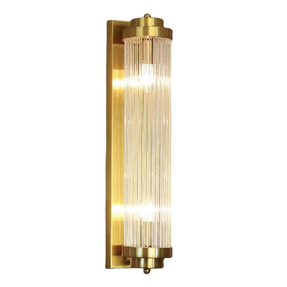 Crystal Cylinder Column Rotation 2-Light Wall Sconce Lamp