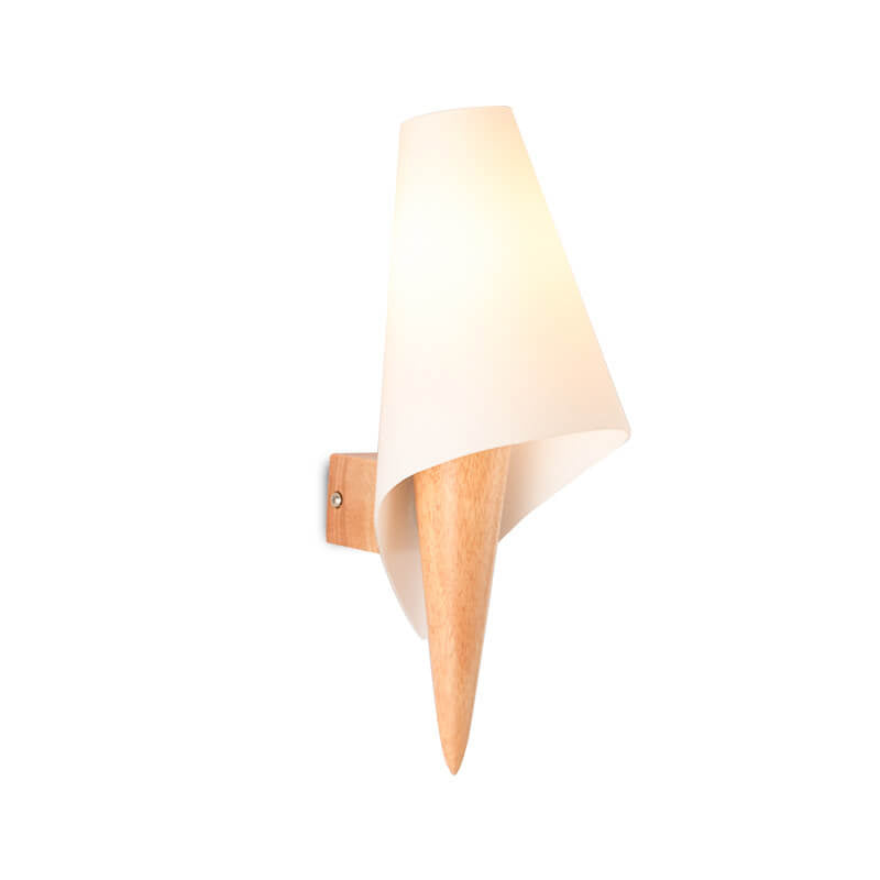Wide Flare White Glass Shade 1-Light Wall Sconce Lamp