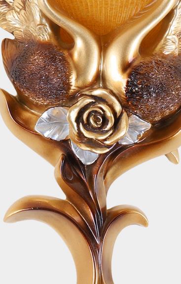 Swan Carving Flared Glass Resin 1-Light Wall Sconce Lamp