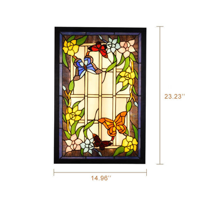 Tiffany Glass Rectangular LED Decorative Mural Wall Light