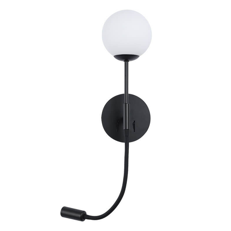 Round Glass Ball Silicone Hose 1-Light Wall Sconce Lamp
