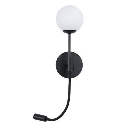 Round Glass Ball Silicone Hose 1-Light Wall Sconce Lamp