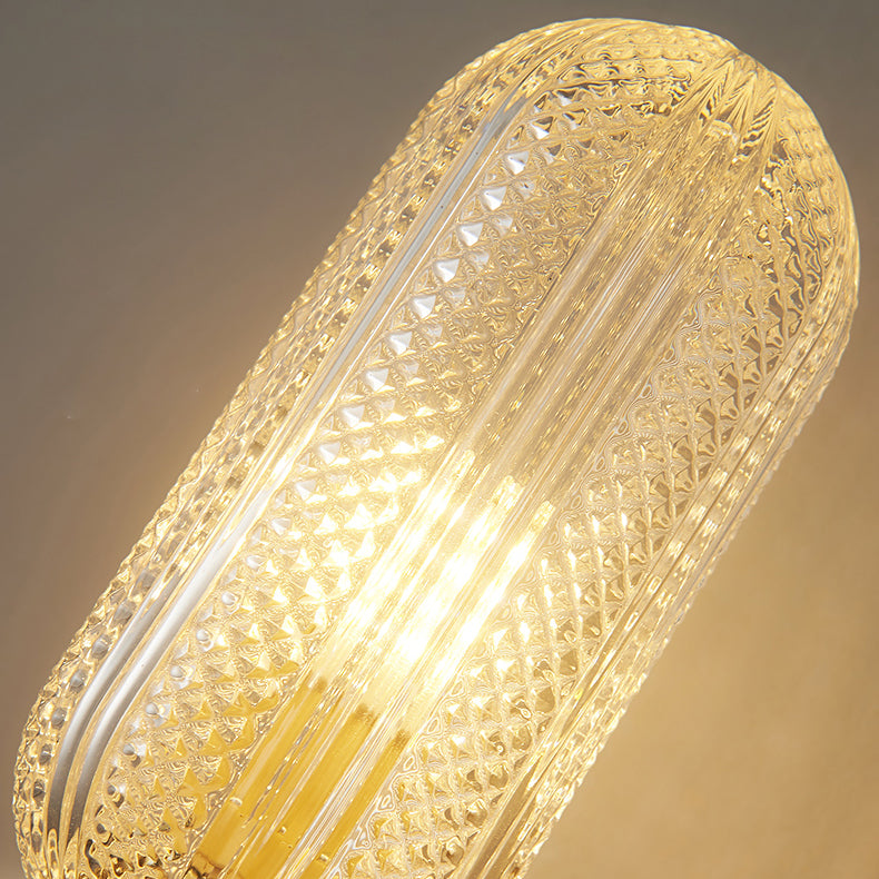 Diamond Textured Glass Brass 2-Light Wall Sconce Lamp