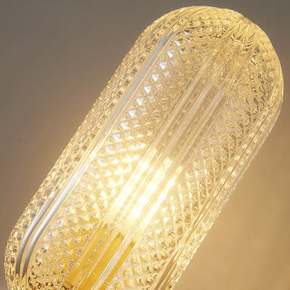 Diamond Textured Glass Brass 2-Light Wall Sconce Lamp