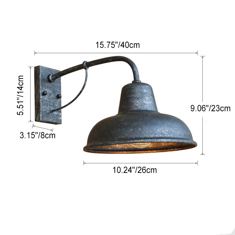 Vintage Iron Barn Waterproof Outdoor Wall Sconce