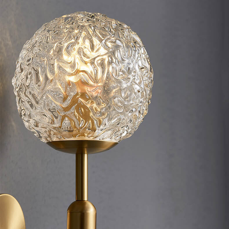 Modern Snowflake Crystal Globe 1-Light Wall Sconce Lamp
