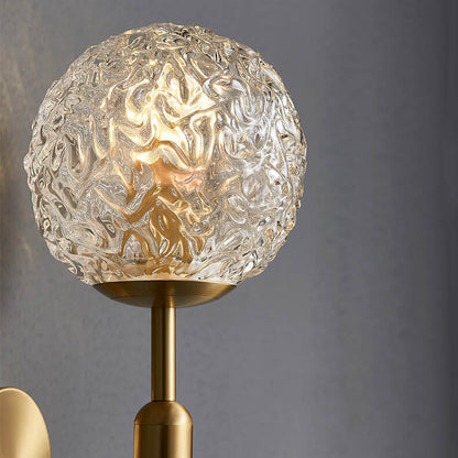 Modern Snowflake Crystal Globe 1-Light Wall Sconce Lamp