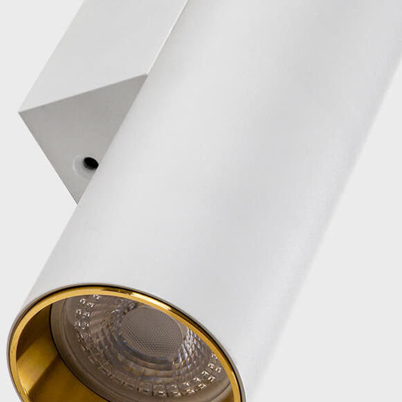 Round Aluminum Cylindrical 2-Light Wall Sconce Lamp