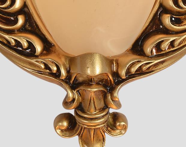 European Flared Carving Resin 1-Light Wall Sconce Lamp