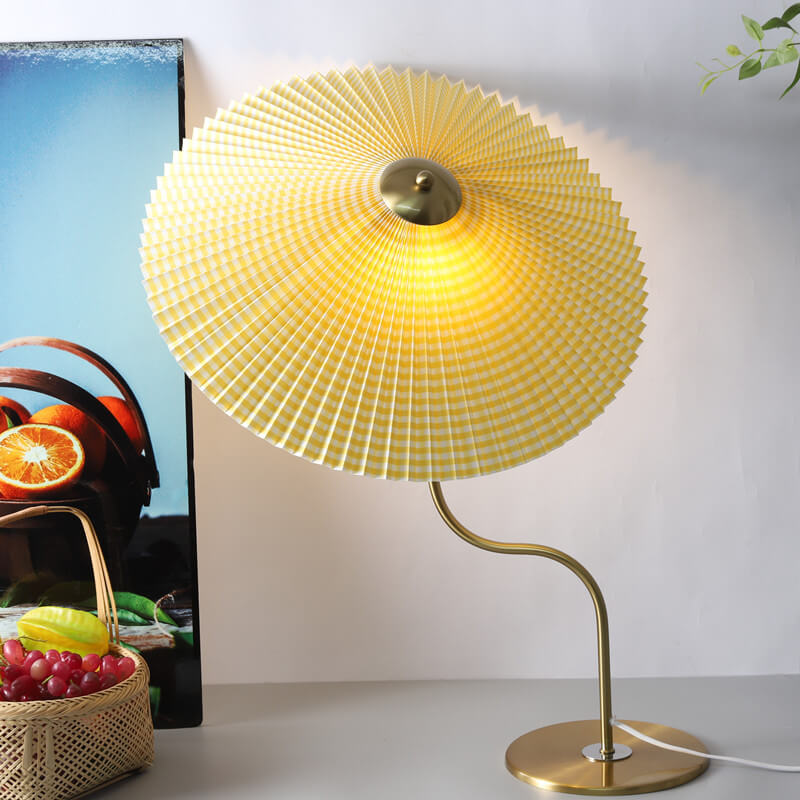 Retro Pleated Umbrella Decorative 1-Light Table Lamp