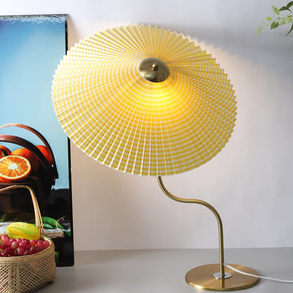 Retro Pleated Umbrella Decorative 1-Light Table Lamp