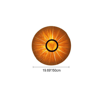 Round Cherry Veneer Oak Veneer 1-Light Wall Sconce Lamp