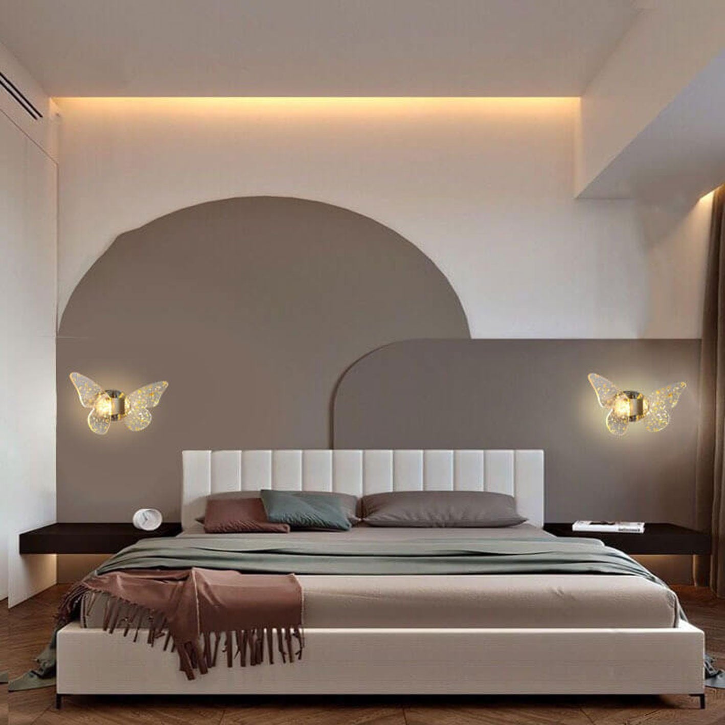 Creative Gold Foil Acrylic Butterfly LED Wall Sconce Lamp