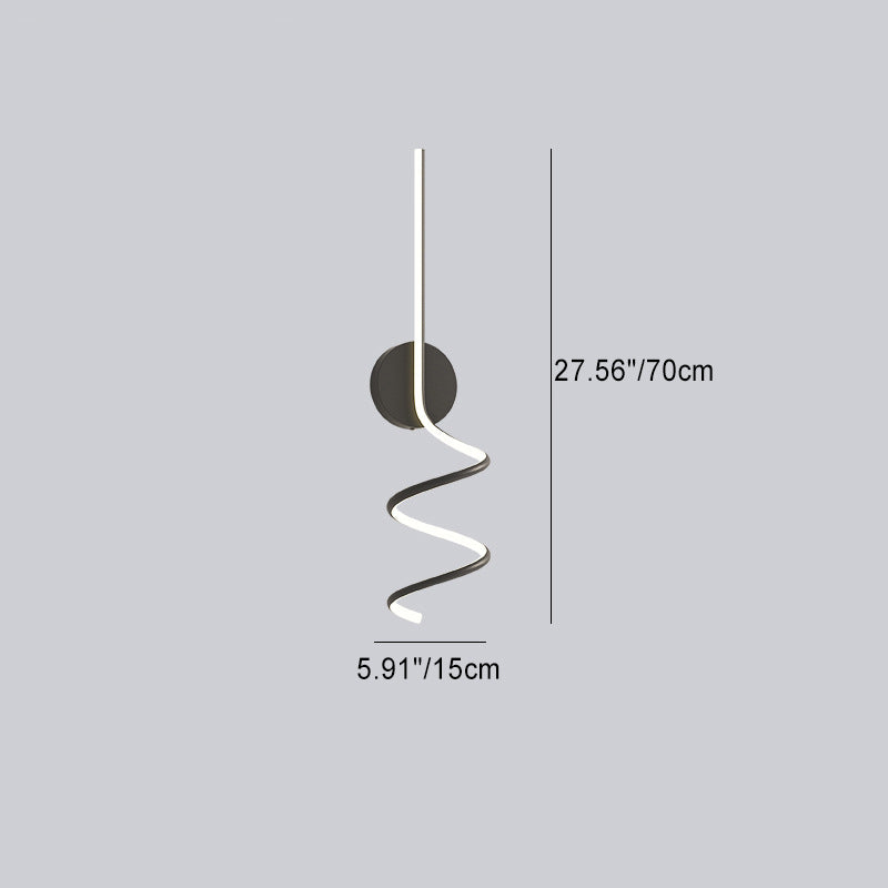 Modern Minimalist Spiral Aluminum Iron LED Wall Sconce Lamp