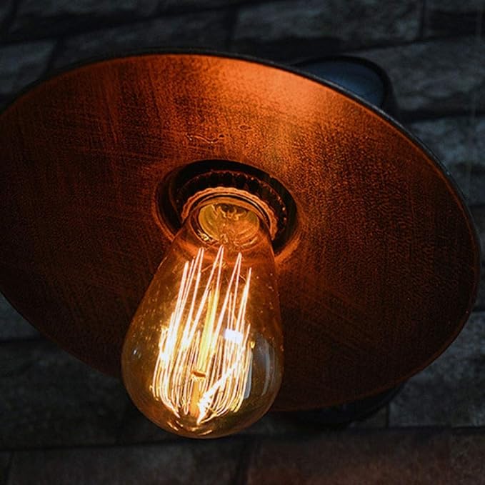 Wrought Pipe Temperature Gauge 1-Light Wall Sconce Lamp