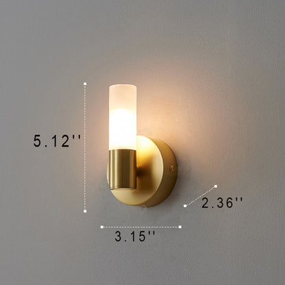 Column Acrylic Brass 1/2/4 Light LED Wall Sconce Lamp