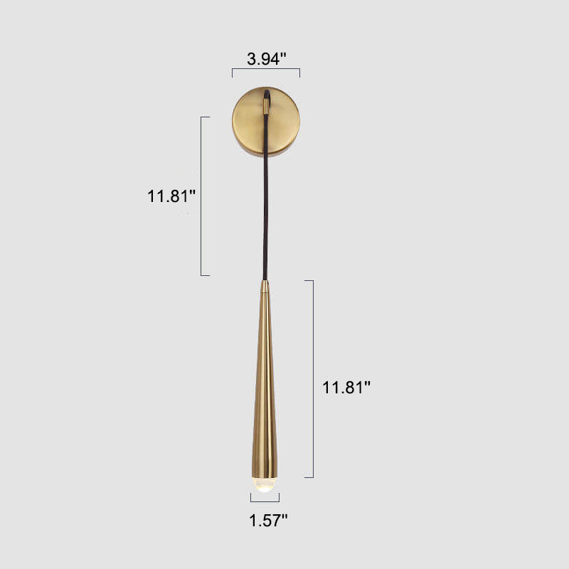 Minimalist Luxury Long Strip Gold 1-Light Wall Sconce Lamp