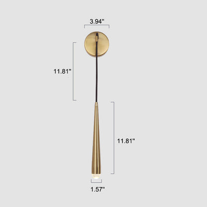 Minimalist Luxury Long Strip Gold 1-Light Wall Sconce Lamp