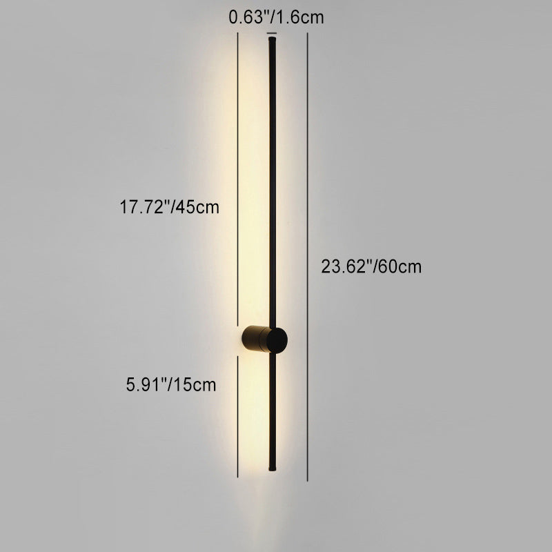 Minimalist Long Aluminum Iron Silicone LED Wall Sconce Lamp