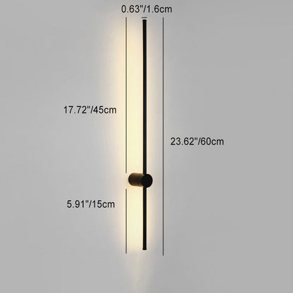 Minimalist Long Aluminum Iron Silicone LED Wall Sconce Lamp