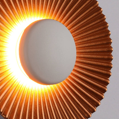 Round Shell Textures Aluminum 1-Light LED Wall Sconce Lamp