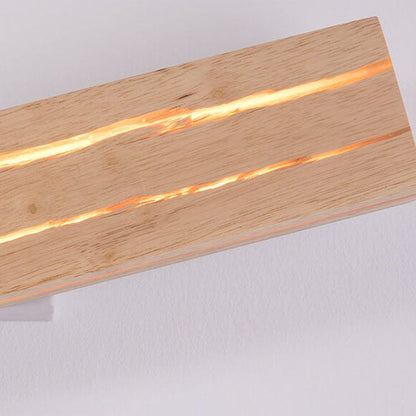 Creative Crackle Wood Rectangular LED Wall Sconce Lamp