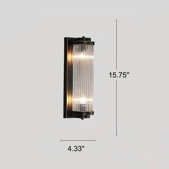 Crystal Cylinder Column Rotation 2-Light Wall Sconce Lamp