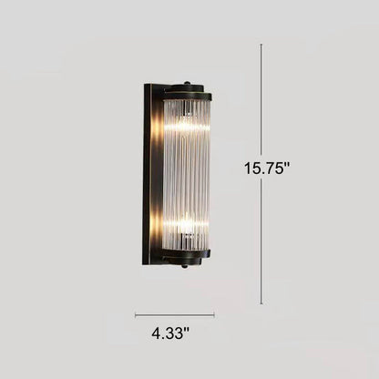 Crystal Cylinder Column Rotation 2-Light Wall Sconce Lamp
