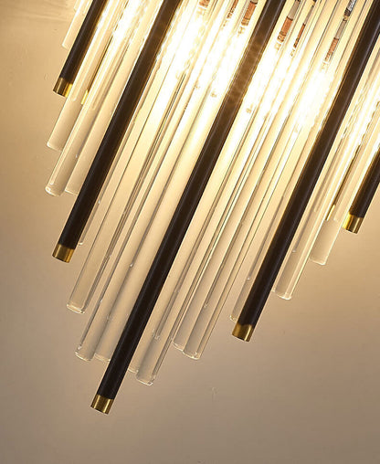 Modern Brass Crystal Tubular 2-Light Wall Sconce Lamp