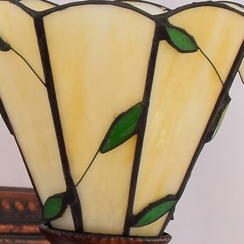 Tiffany Leaf Stained Glass 3-Light Wall Sconce Lamp