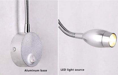 Modern Flexible Hose Spotlight 1-Light LED Wall Sconce Lamp