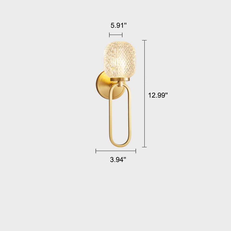 Luxury Crystal Brass Hanging Ring 1-Light Wall Sconce Lamp