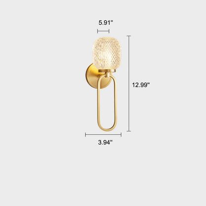 Luxury Crystal Brass Hanging Ring 1-Light Wall Sconce Lamp