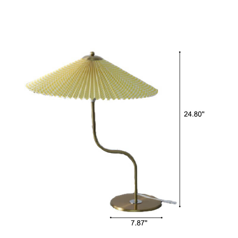 Retro Pleated Umbrella Decorative 1-Light Table Lamp