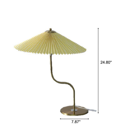 Retro Pleated Umbrella Decorative 1-Light Table Lamp