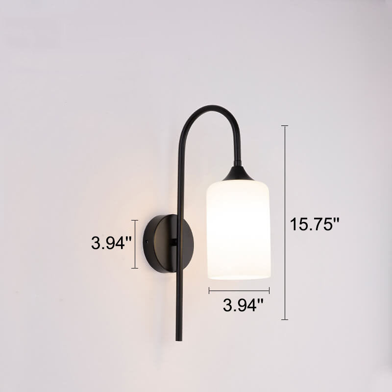 Glass Shade Bending Arm 1-Light Wall Sconce Lamp
