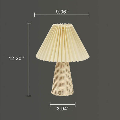 Vintage Pleated Fabric Table Lamp
