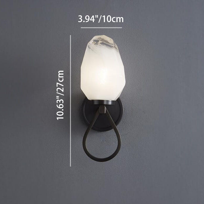 Brass Geometrical Glass Shade 1-Light Wall Sconce Lamp